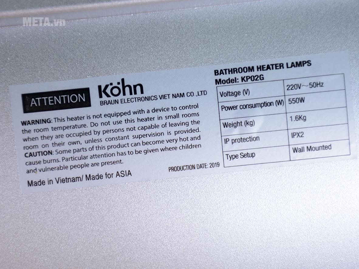 Công nghệ hồng ngoại 550W — ấm dịu, không khô da