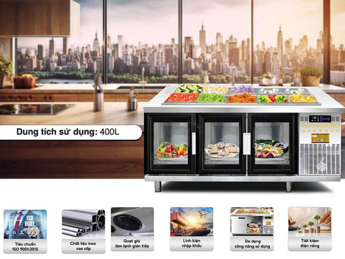 Làm lạnh gián tiếp phân phối lạnh đều, giữ topping tươi