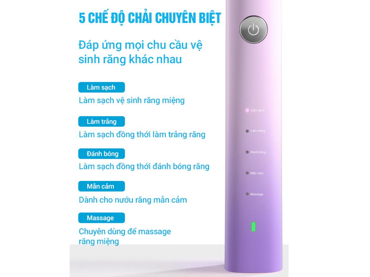 Sóng âm 37.500 lần/phút cho làm sạch sâu