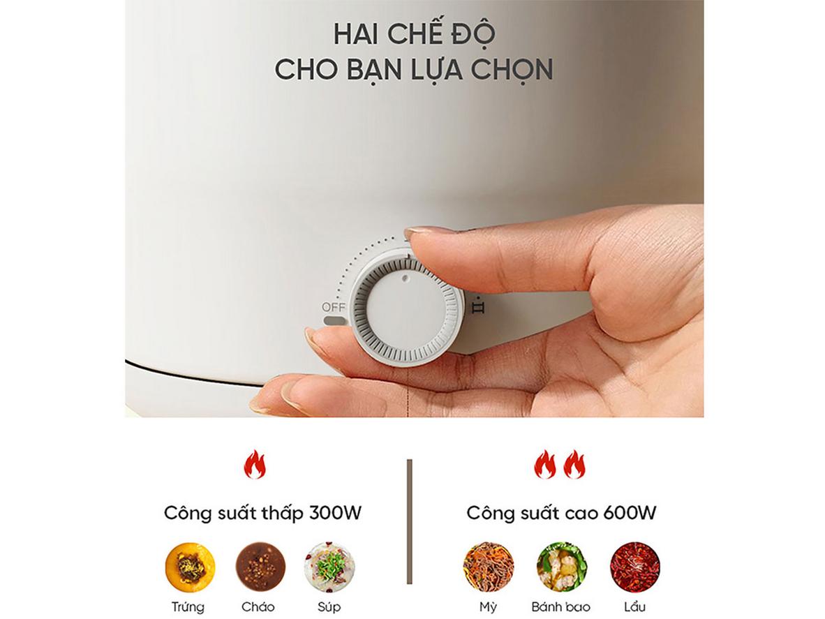 Hai mức công suất: 300W và 600W