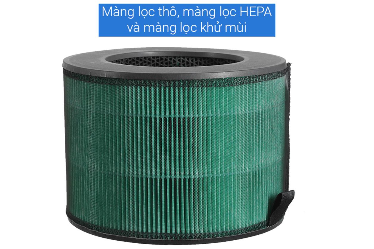 Bộ lọc 3 lớp hỗ trợ làm sạch không khí hiệu quả.