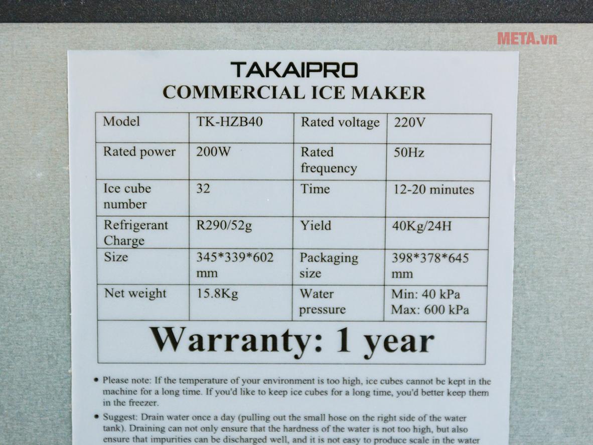 Lọc và UV cho đá sạch - Takai Pro TK-HZB40
