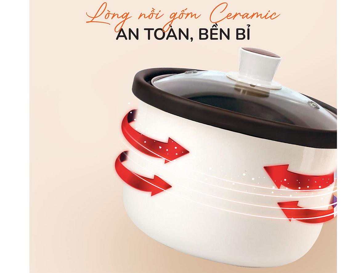 Lòng nồi gốm Ceramic — an toàn và dễ vệ sinh
