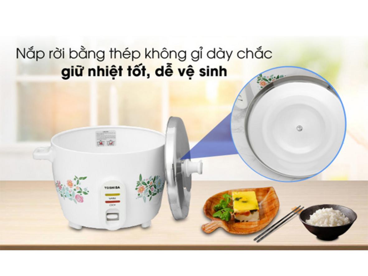 Lòng nồi hợp kim nhôm dày 1.06mm, phủ chống dính.