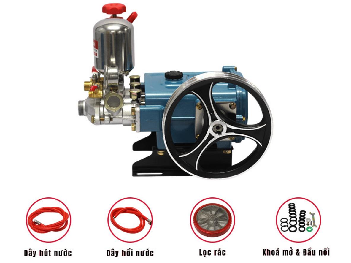 Lưu lượng 30–64 L/phút và áp lực đến 40 kgf/cm².
