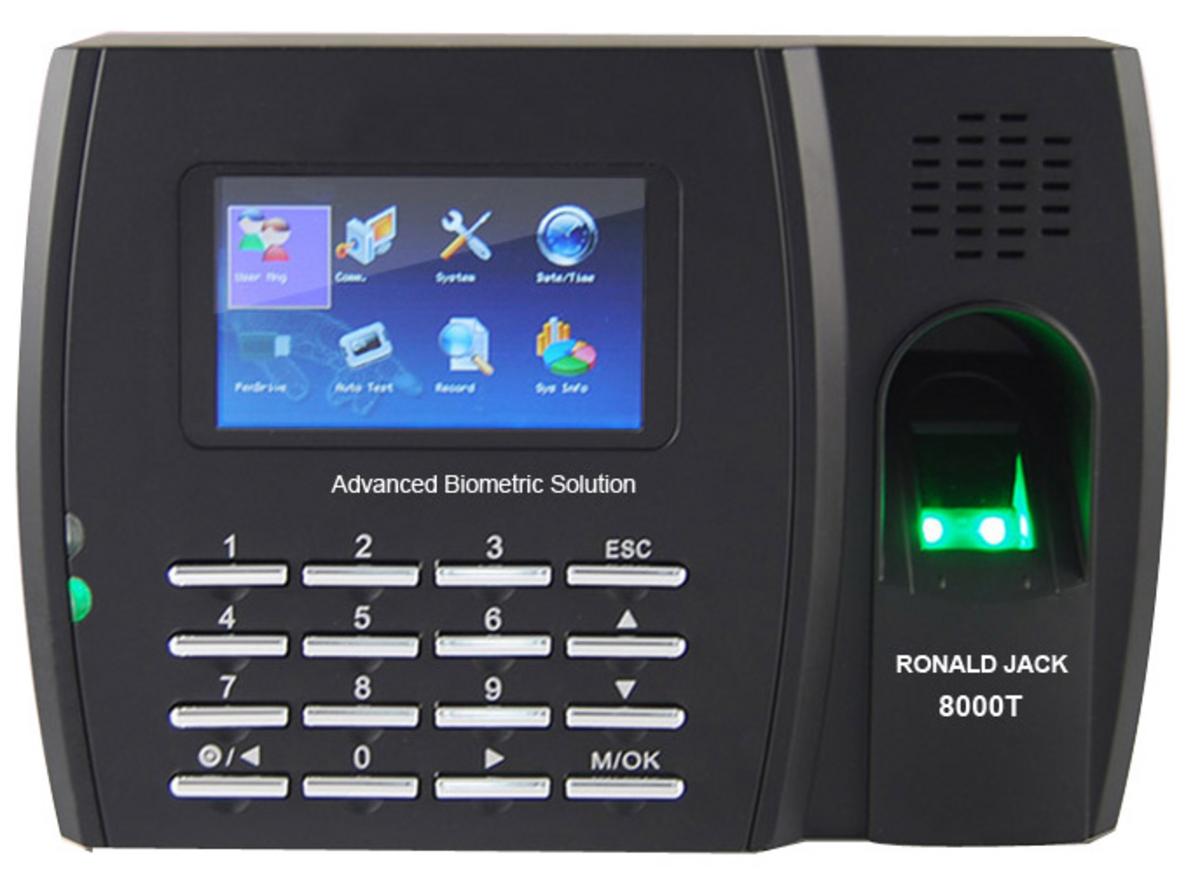 Máy chấm công vân tay, thẻ cảm ứng Ronald Jack 8000T