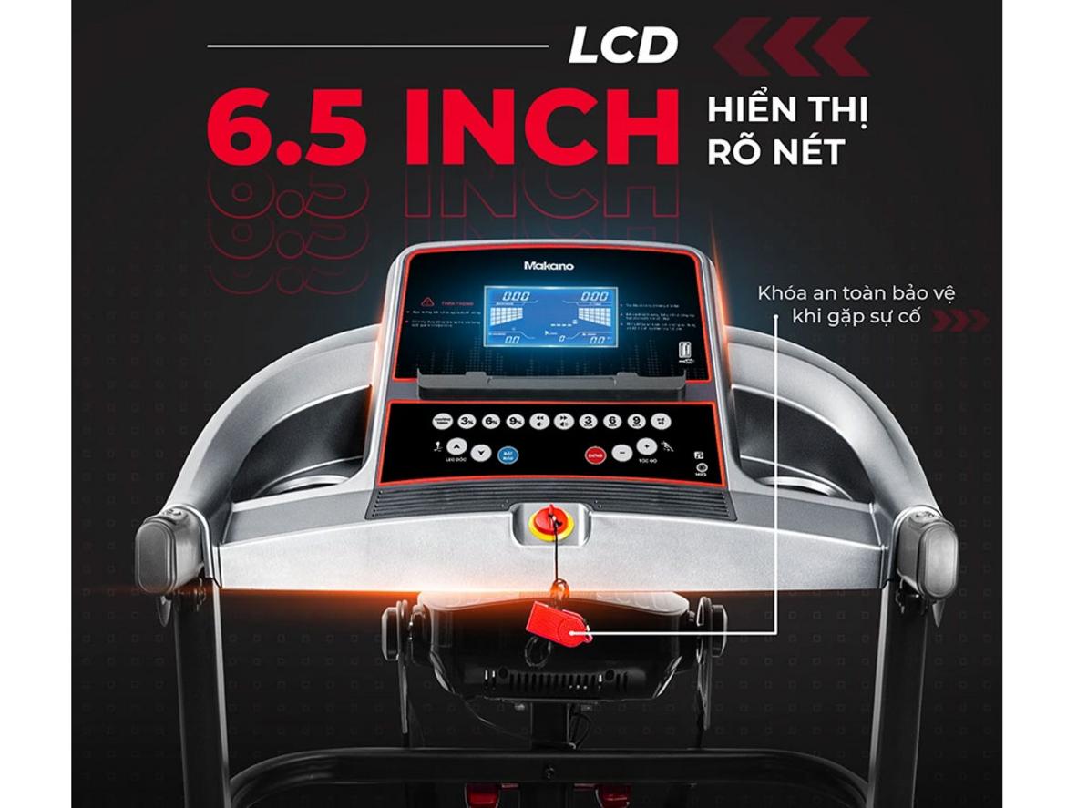Động cơ 3.25 HP của Makano MKCB-00001 giúp chạy êm và mạnh mẽ, phù hợp bài tập cường độ cao.