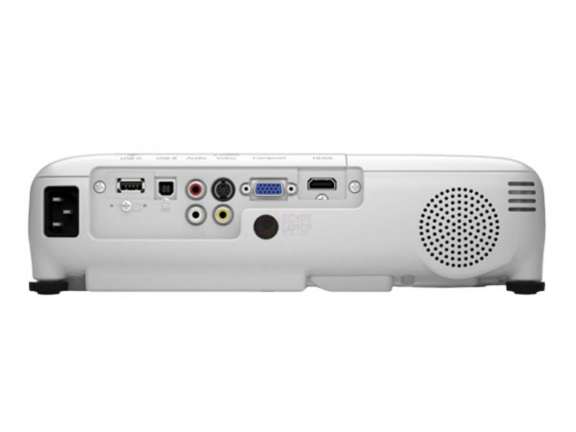 Photo showing HDMI/USB ports and a meeting room setup with presenter connecting a laptop