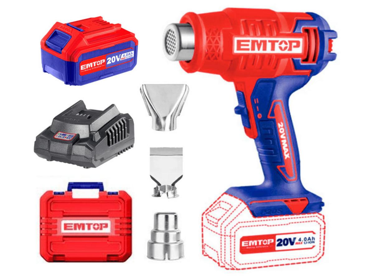 Máy khò nhiệt dùng pin 20V Emtop EHGN200215 (1 pin 4Ah, sạc)