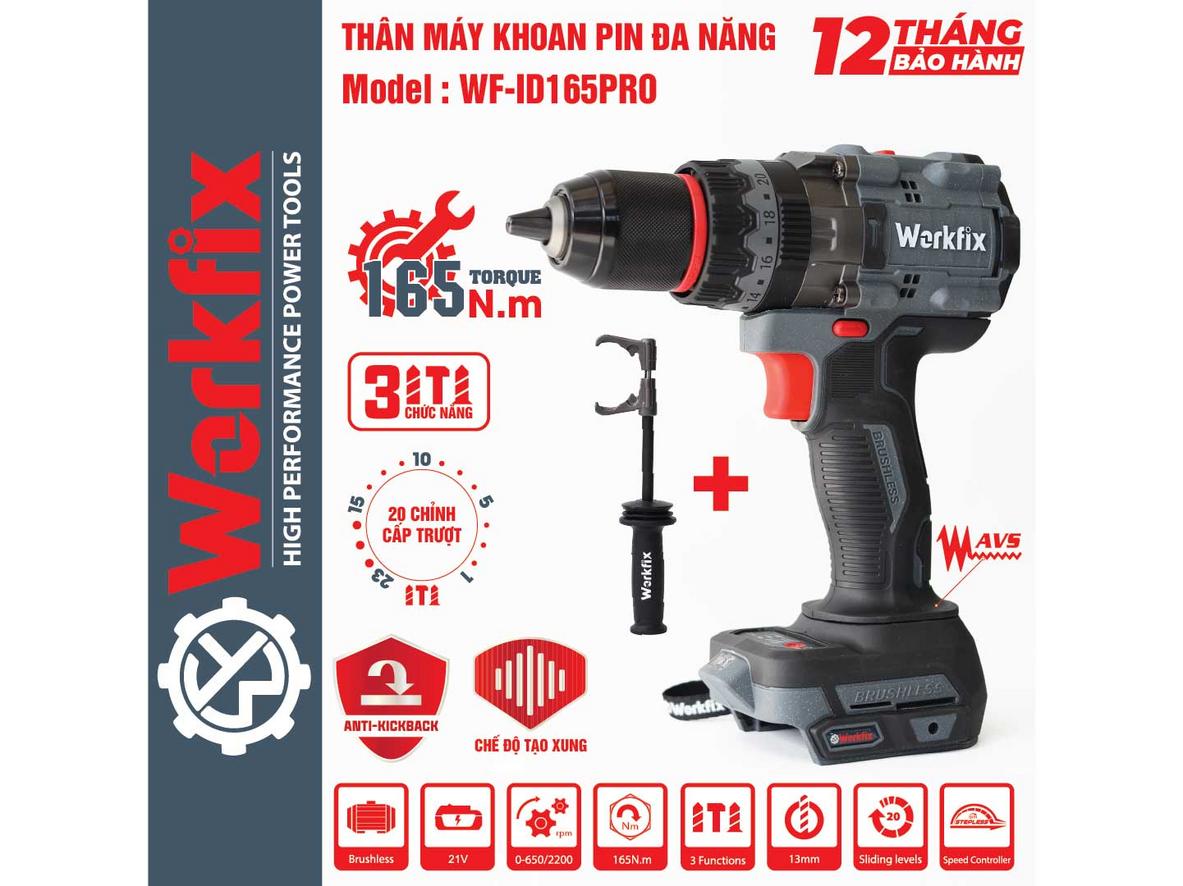 165Nm cho khoan gỗ 63mm và thép 16mm