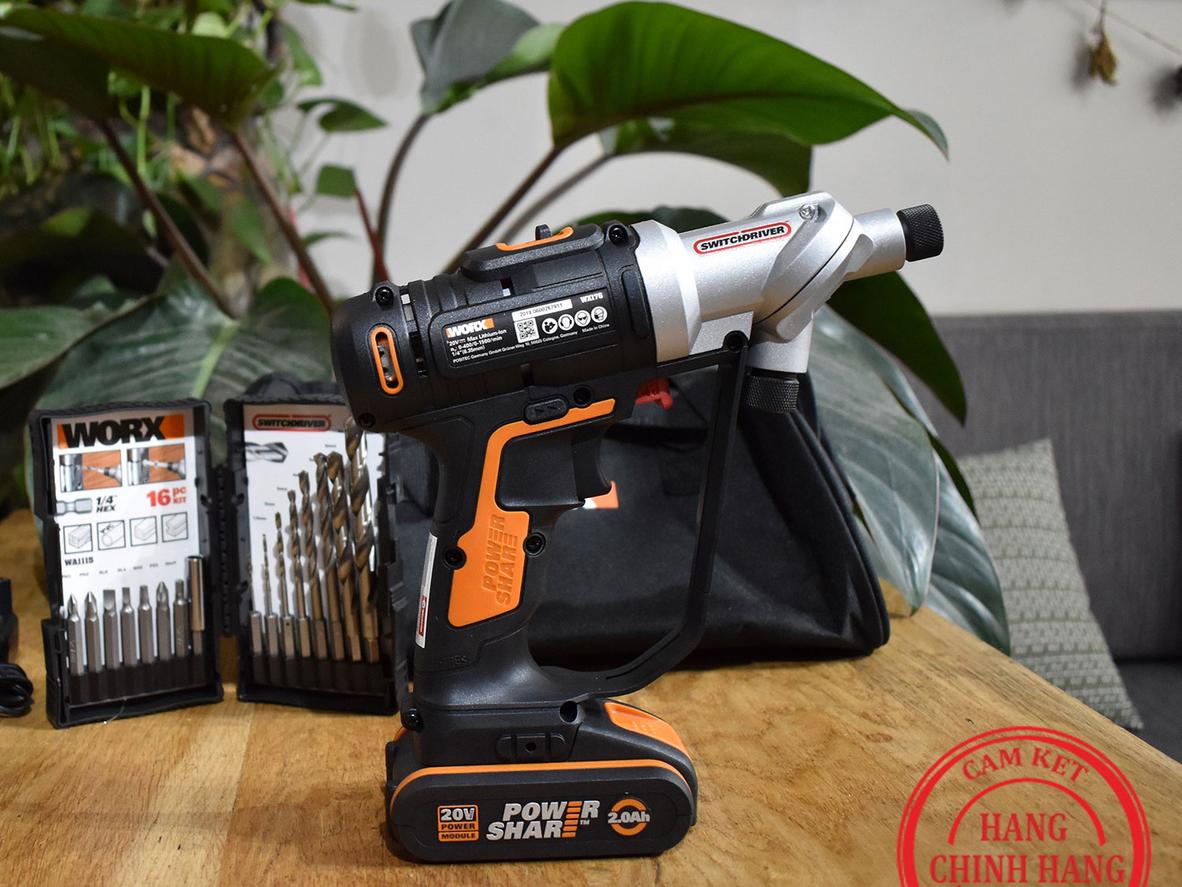 Tổng quan Máy khoan vặn vít dùng pin Li-ion 20V Worx Orange WX176