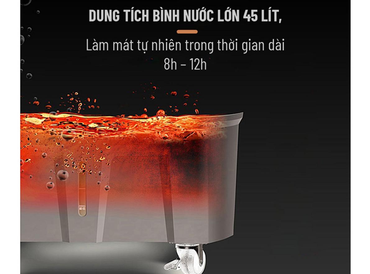 Công suất 110W giúp tiết kiệm điện so với điều hòa.