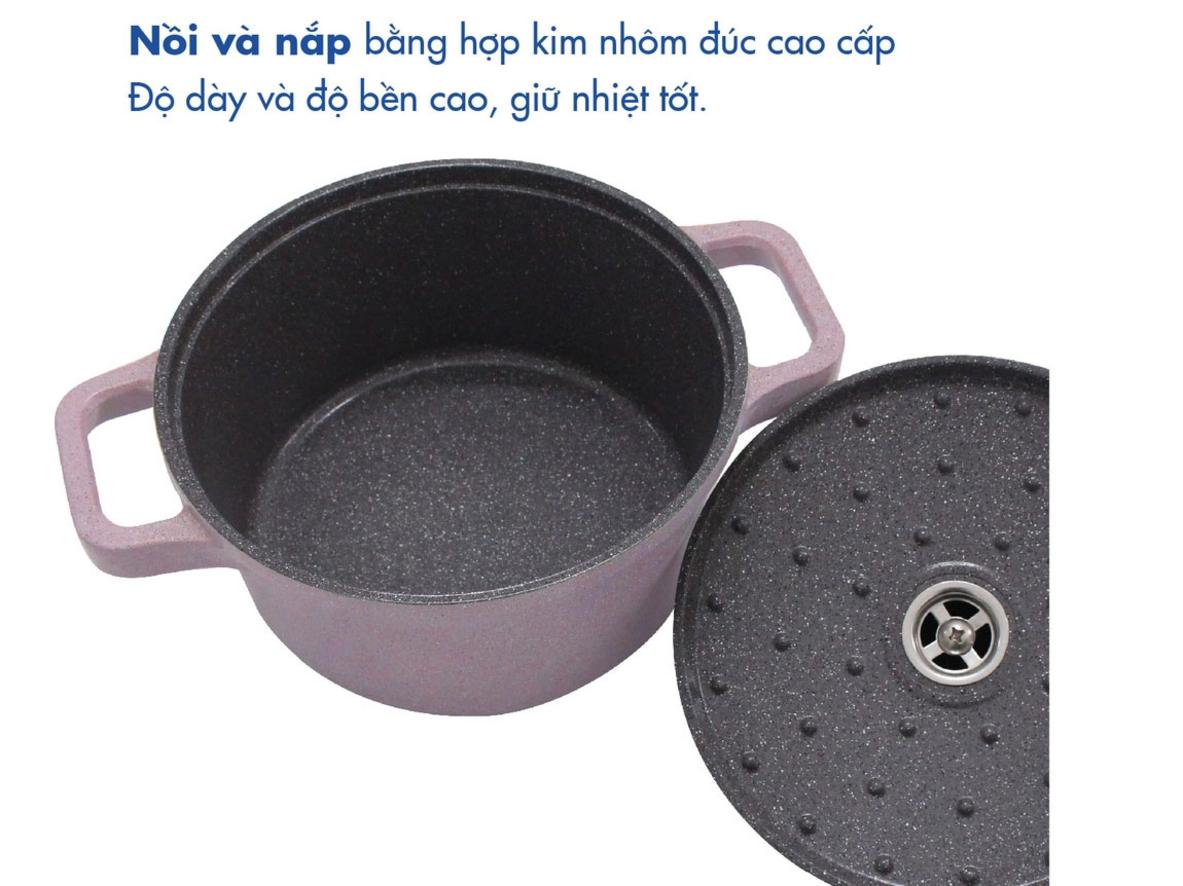 Nhôm đúc nguyên khối cho khả năng truyền nhiệt nhanh và đều.