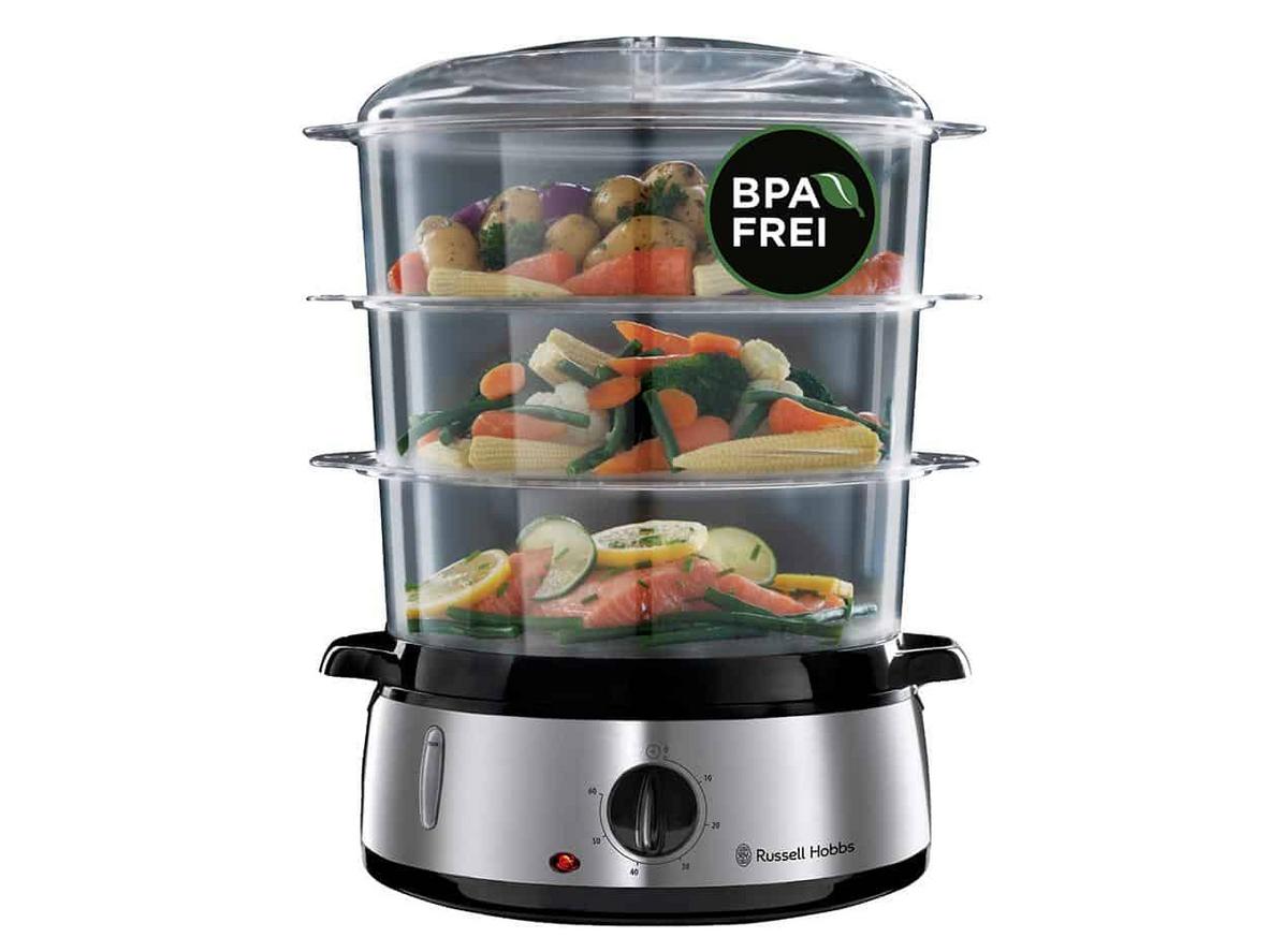 Tổng quan Nồi hấp điện 3 tầng Russell Hobbs 19270-56