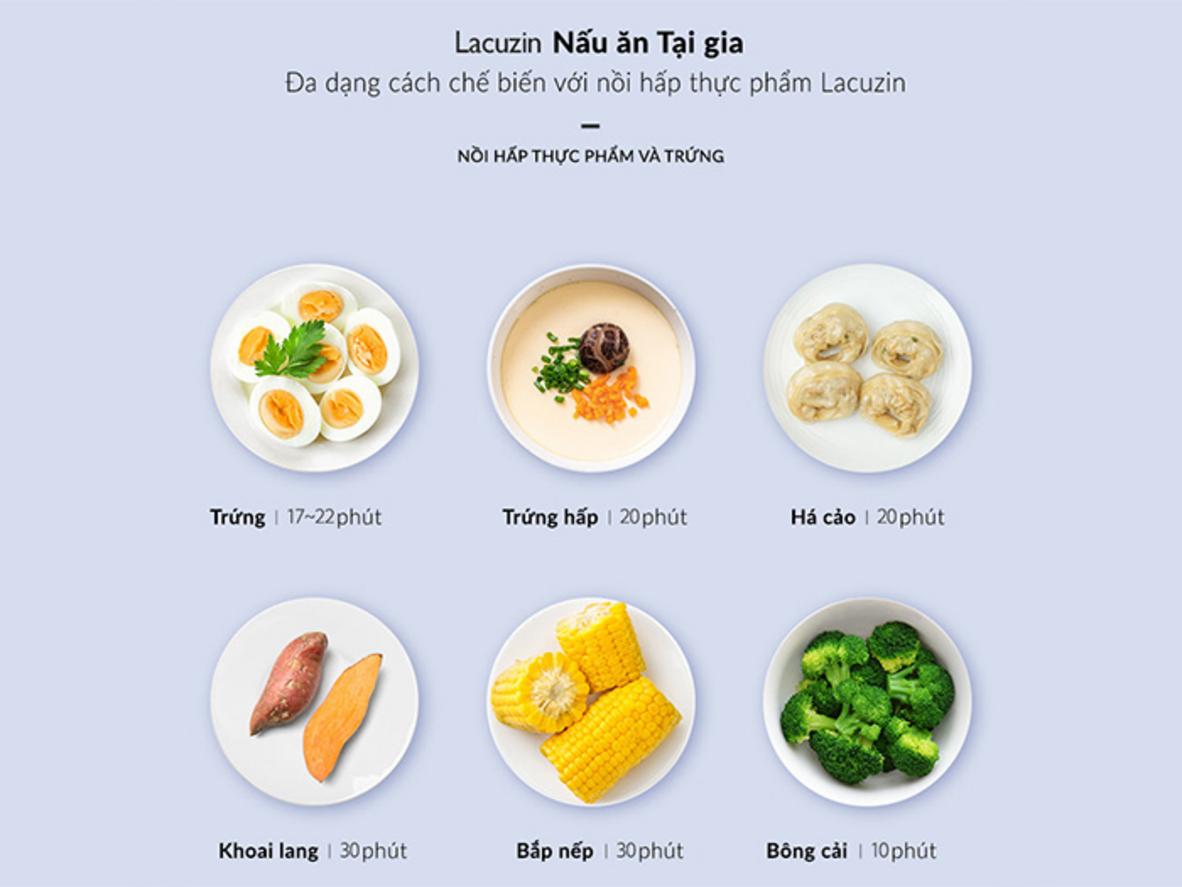Tổng quan Nồi hấp thực phẩm Lacuzin LCZ060WT 1.2 lít
