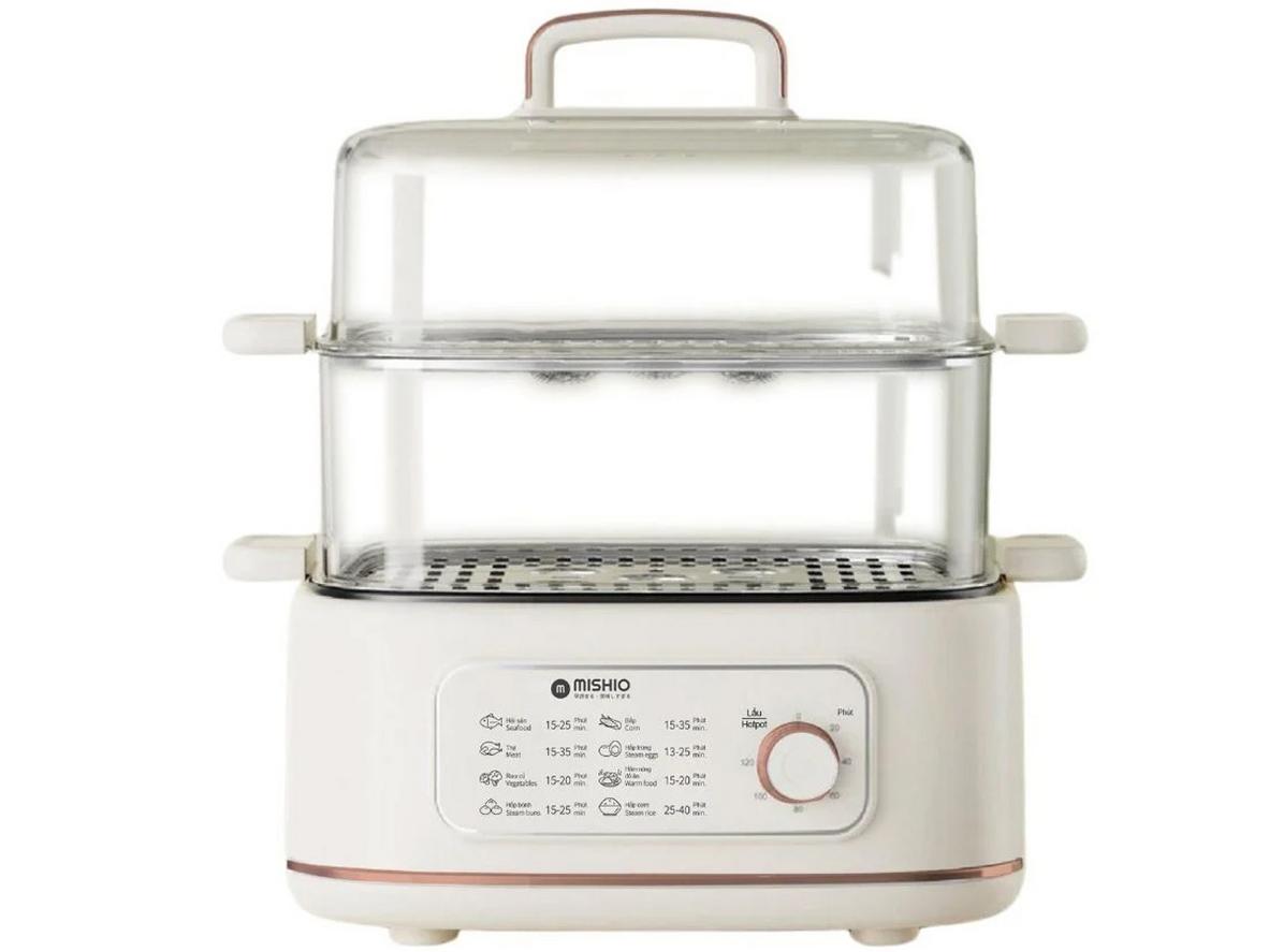Nồi lẩu hấp thủy nhiệt Mishio MK382 khay hấp inox 304