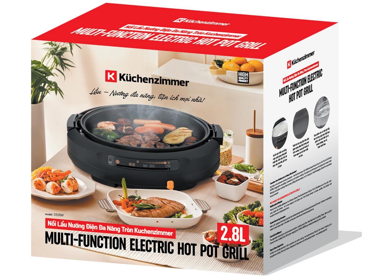 Tổng quan Nồi lẩu nướng điện đa năng tròn Kuchenzimmer - 013789 (2.8L)