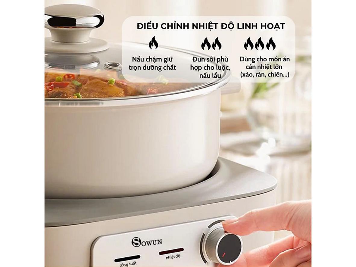 Công suất 1.500W cho nhiệt nhanh và ổn định.