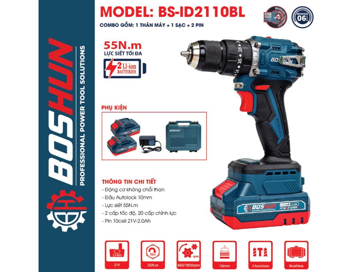 Pin 21V 2.0Ah — làm việc liên tục, sạc nhanh.