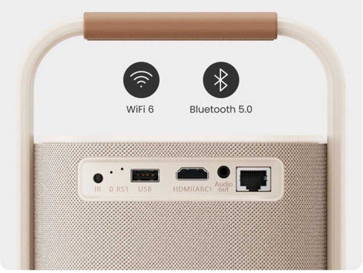 Pin 8.000 mAh cho phép chiếu và nghe nhạc di động lâu dài.