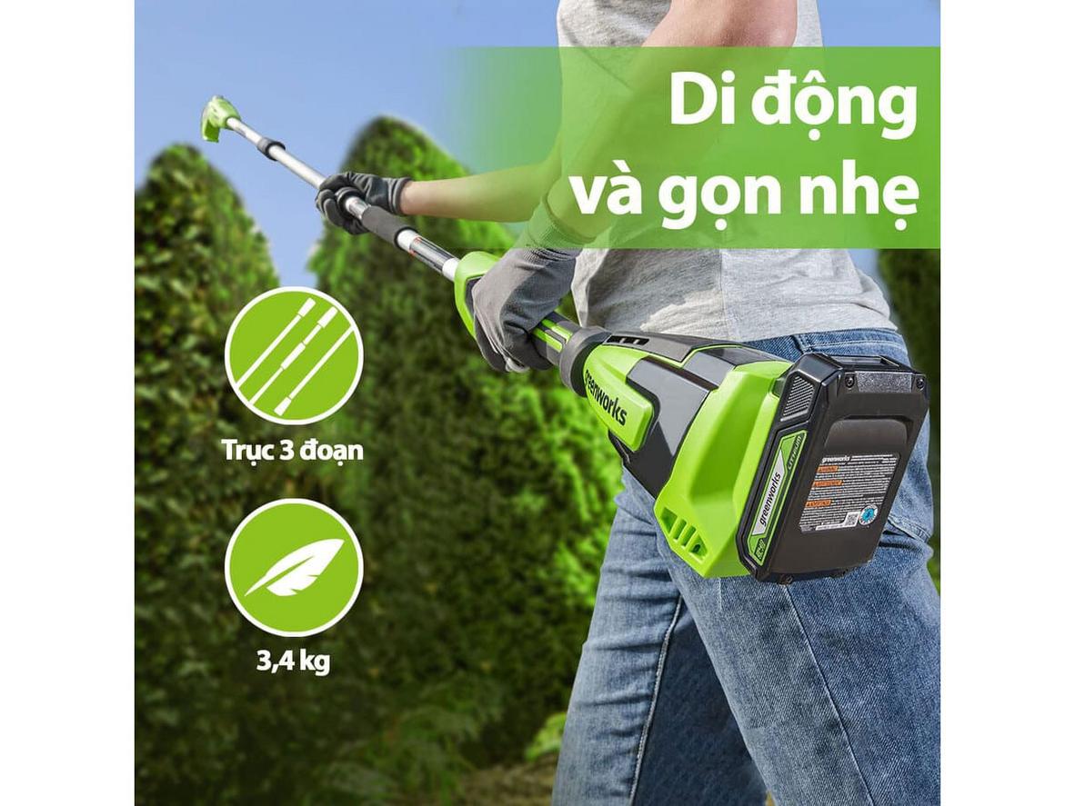 Pin 24V mang lại trải nghiệm gọn nhẹ, linh hoạt.