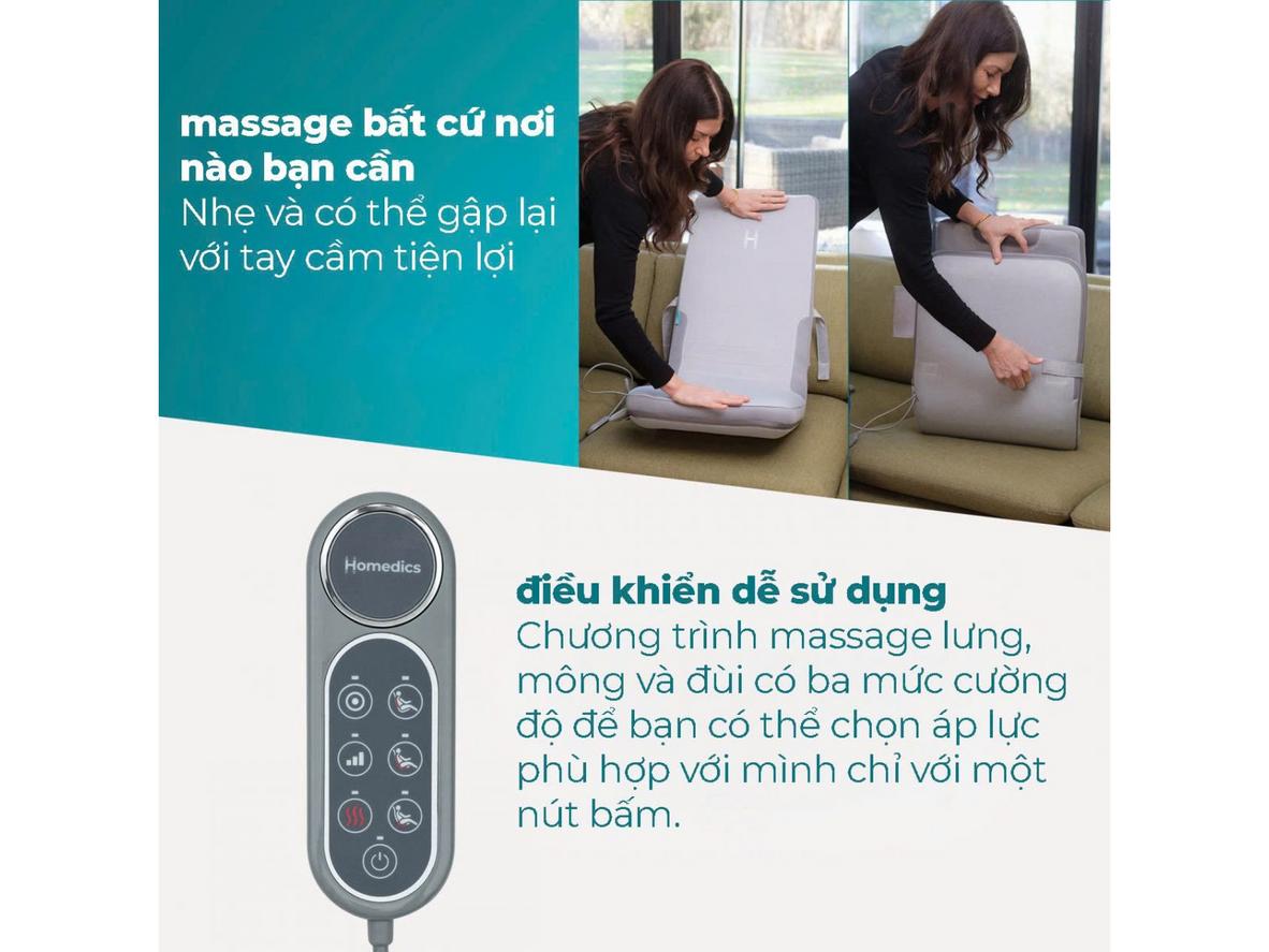 Shiatsu tác động sâu từ vai xuống đùi, giảm các điểm đau.