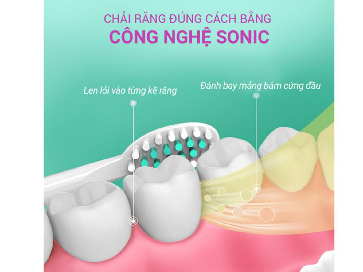 Công nghệ sóng âm 31.000 lần/phút giúp làm sạch sâu