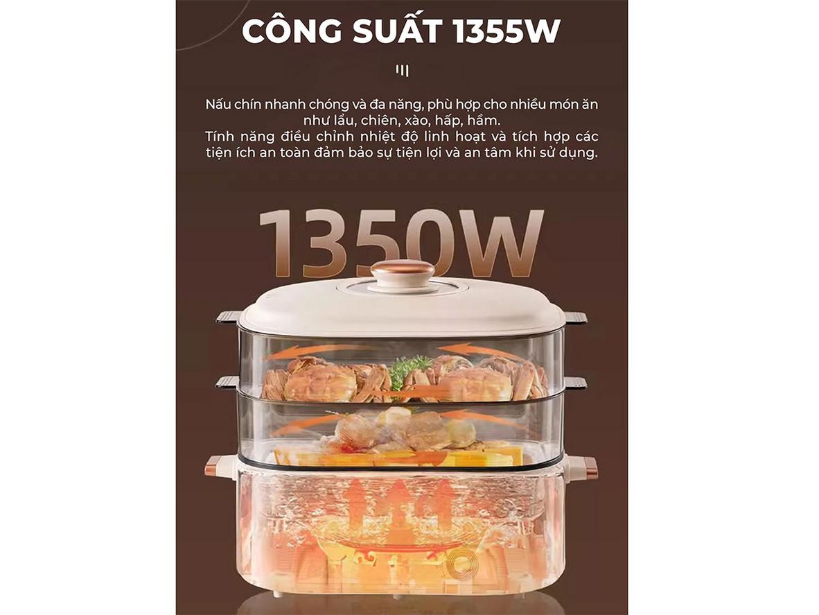 Thiết kế 2 tầng — nấu hai món cùng lúc