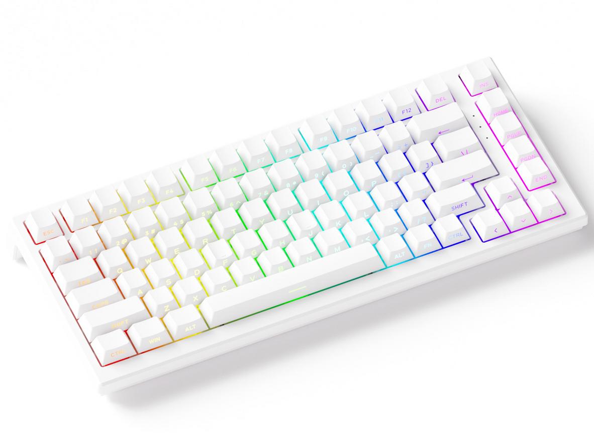 Compact 75% layout với keycaps PBT Double-Shot Cherry Profile.