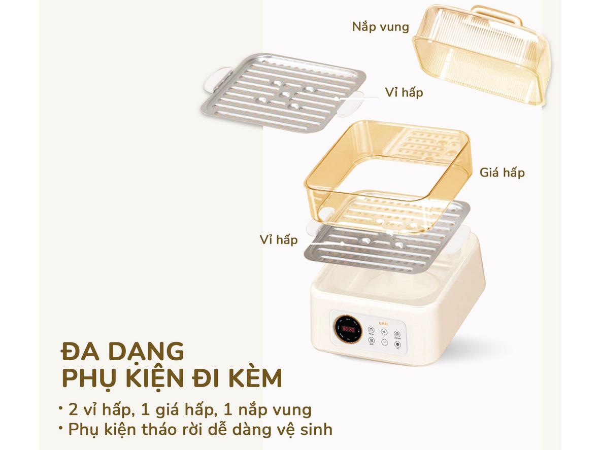 8 chế độ nấu tự động và hẹn giờ 24 giờ.