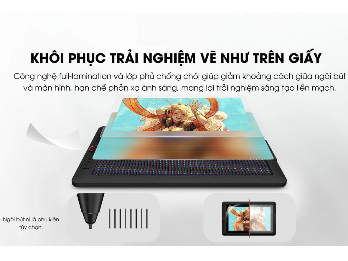 Full-laminated & 99% sRGB — màu sắc trung thực