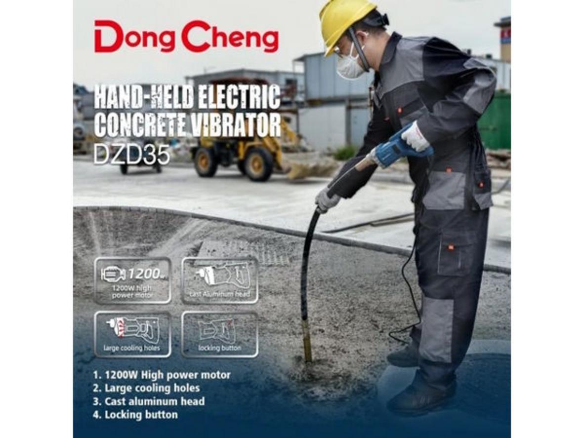 Công suất 1200W, tốc độ 4.300 vòng/phút cho khả năng đầm mạnh và ổn định.