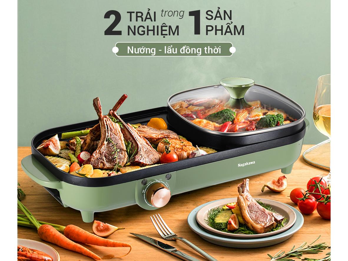 Vừa nướng vừa lẩu tiện lợi với Nagakawa NAG3104