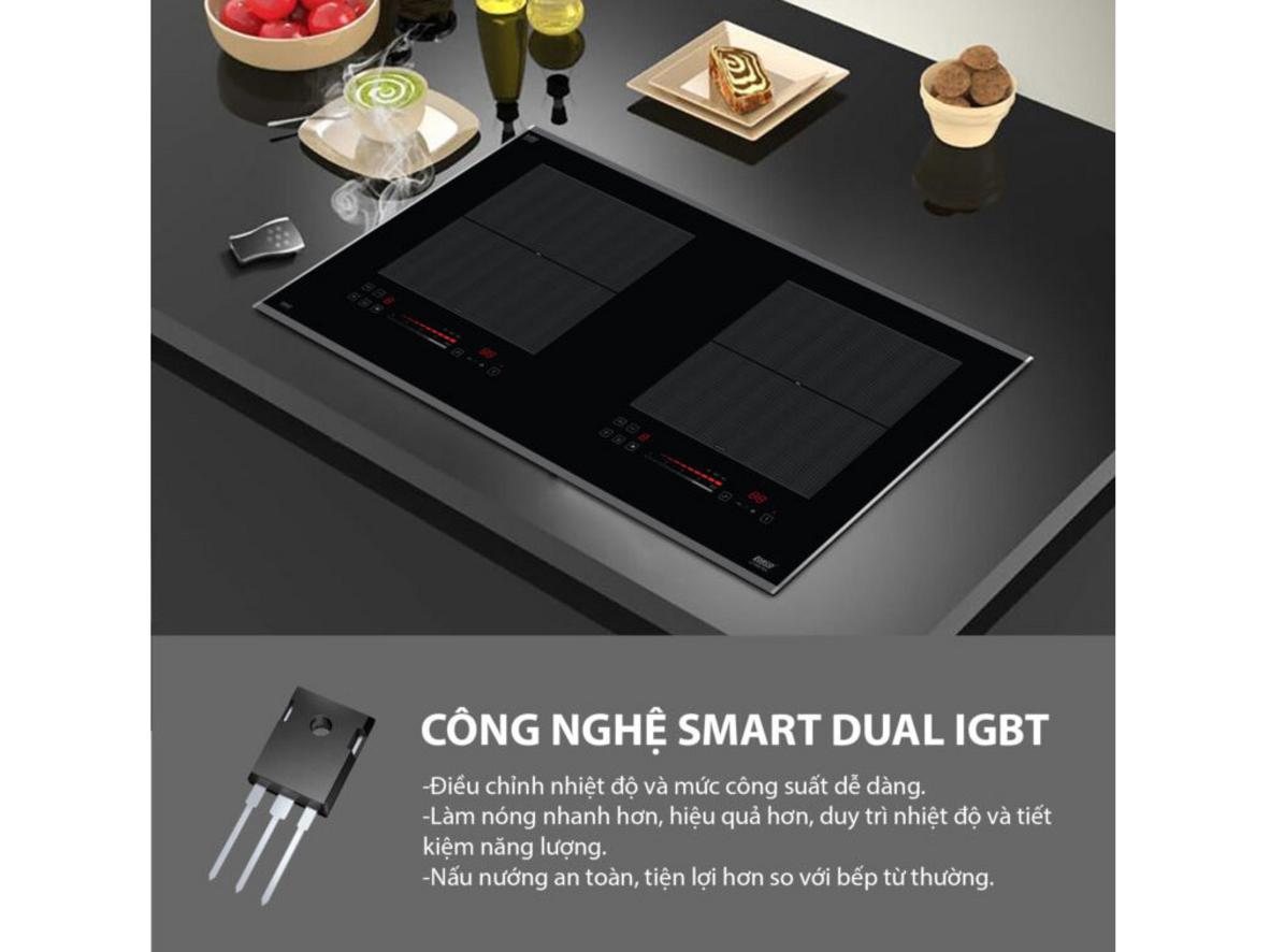 2 vùng nấu mạnh mẽ giúp nấu nhanh và tiện hơn