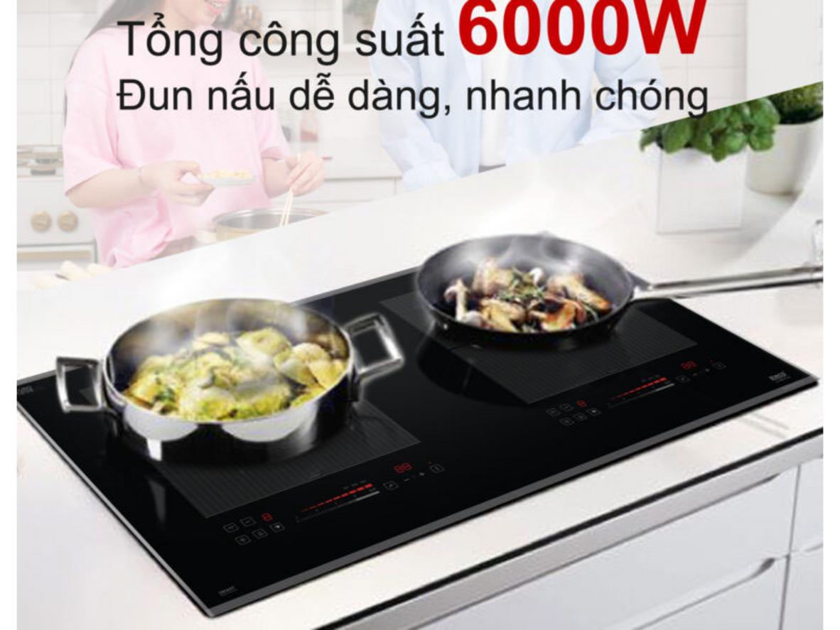 2 vùng nấu mạnh mẽ giúp nấu nhanh và tiện hơn