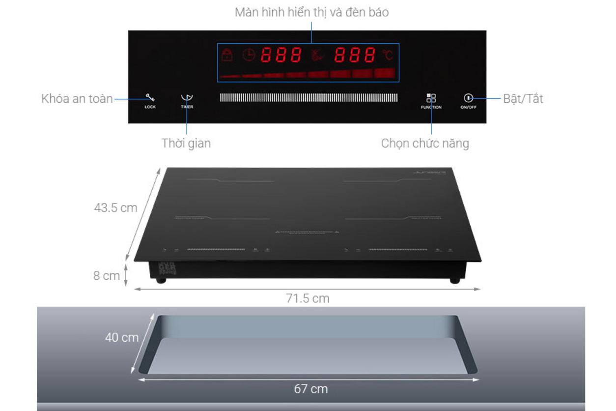 4000W mạnh mẽ, nấu nhanh và linh hoạt.