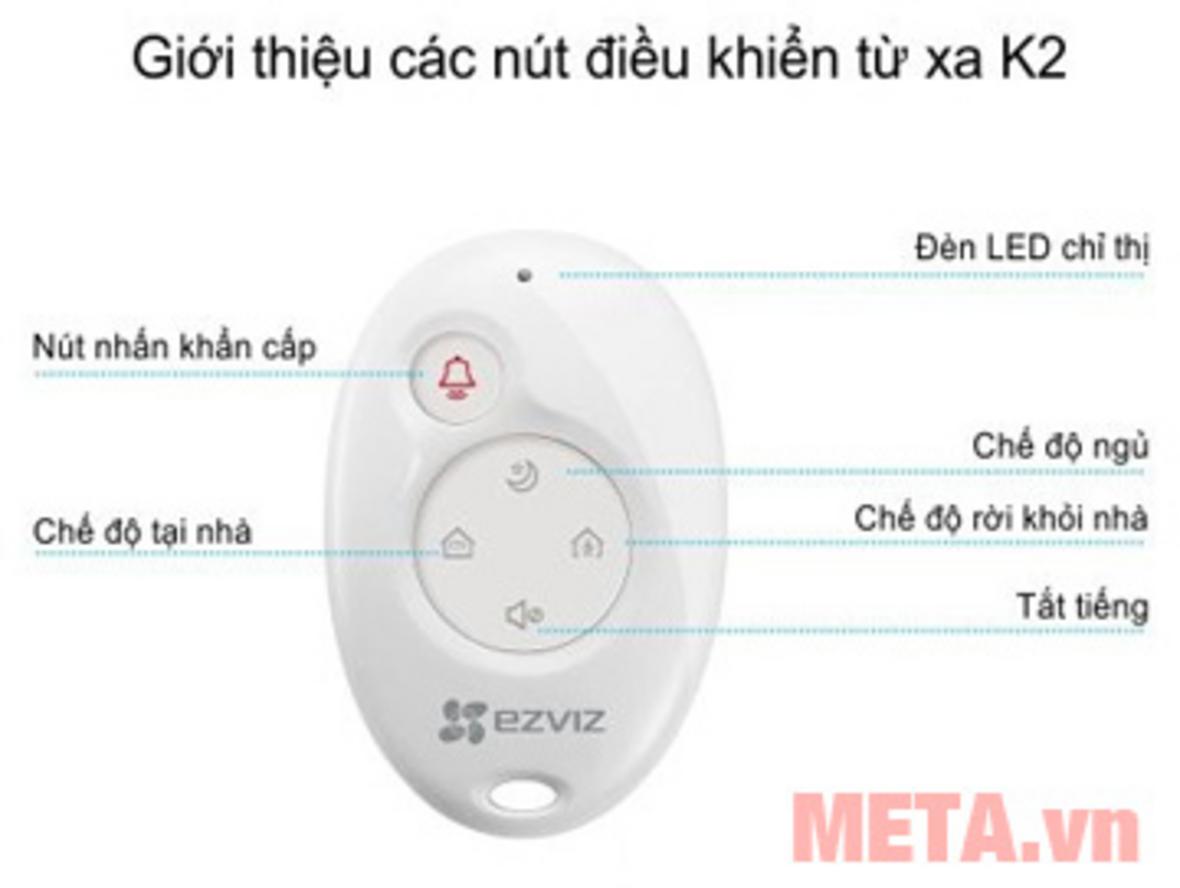 5 nút chức năng trên điều khiển từ xa EZVIZ K2