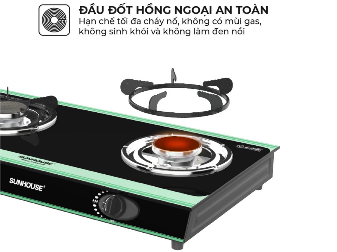Bề mặt kính chịu lực và kiềng thép tráng men dễ vệ sinh