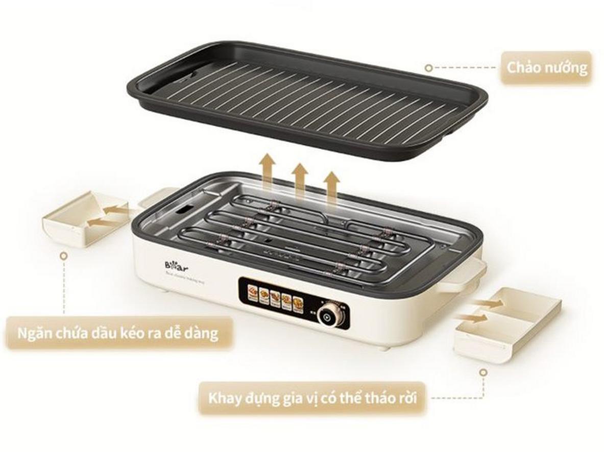 Công suất 1500W giúp nướng nhanh và đều.
