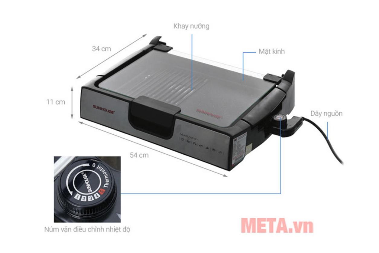 Tổng quan Bếp nướng điện Sunhouse SHD4603 - 1.500W