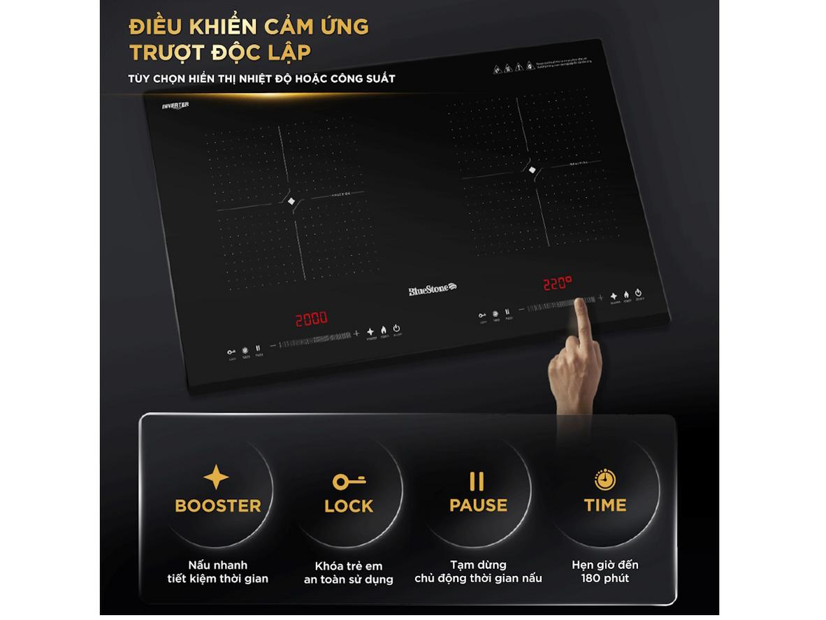 Tổng quan Bếp từ đôi BlueStone ICB-6939 5.200W
