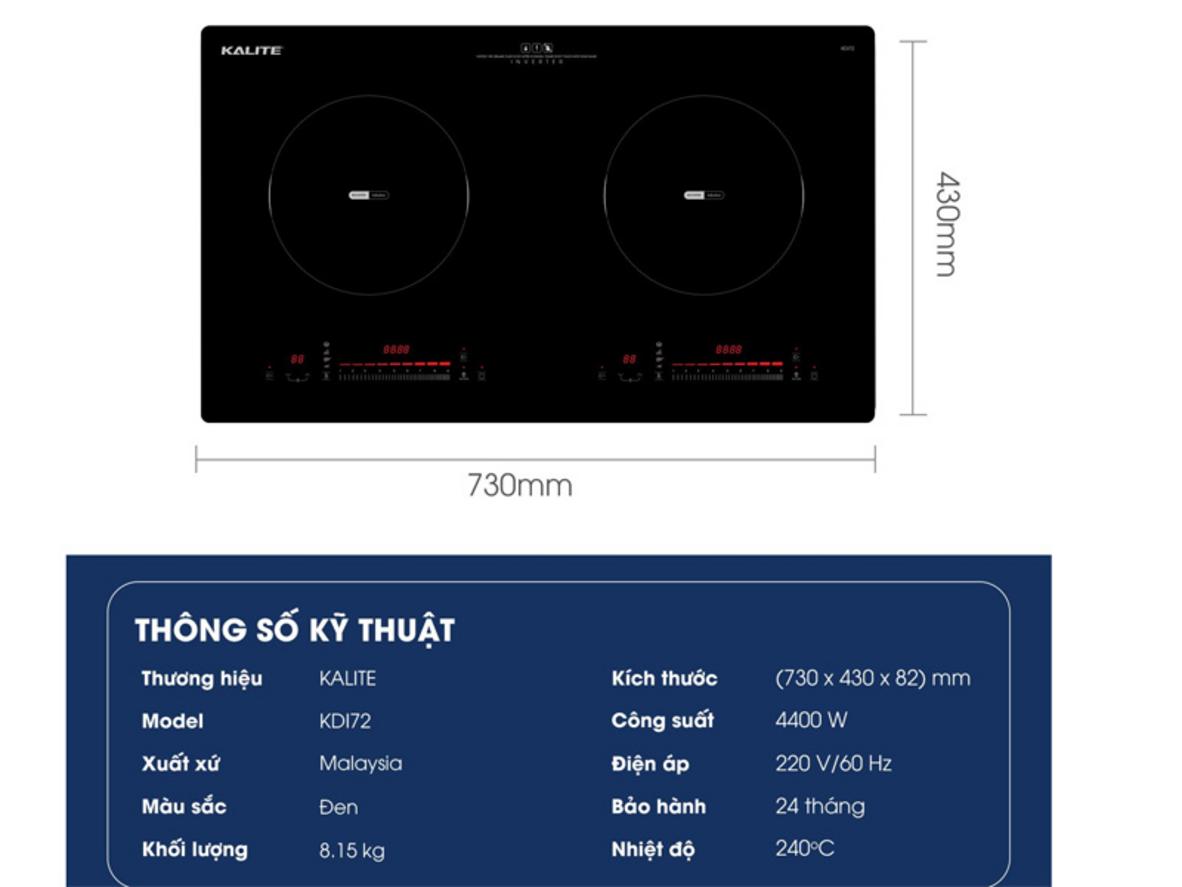 Tổng công suất 4400W cho khả năng nấu nhanh vượt trội