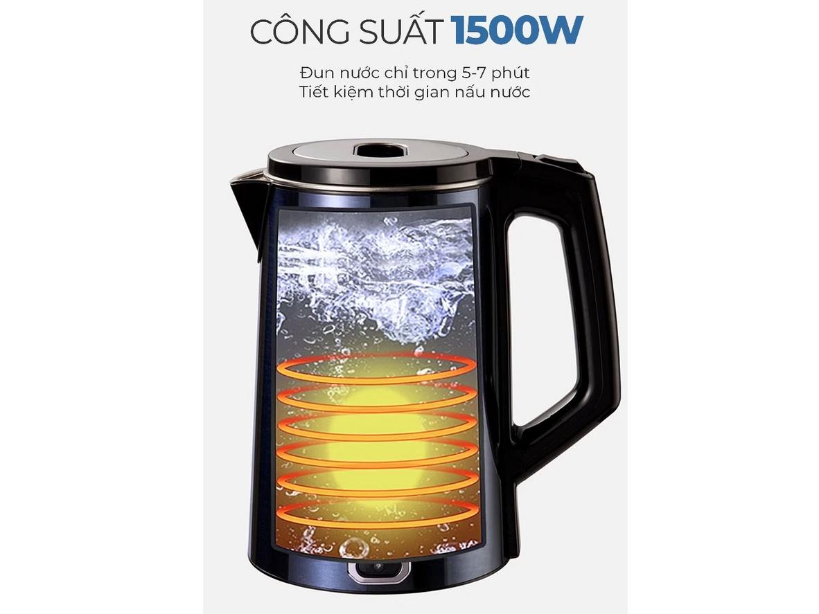 Dung tích 1.8 lít phù hợp gia đình 2-4 người.