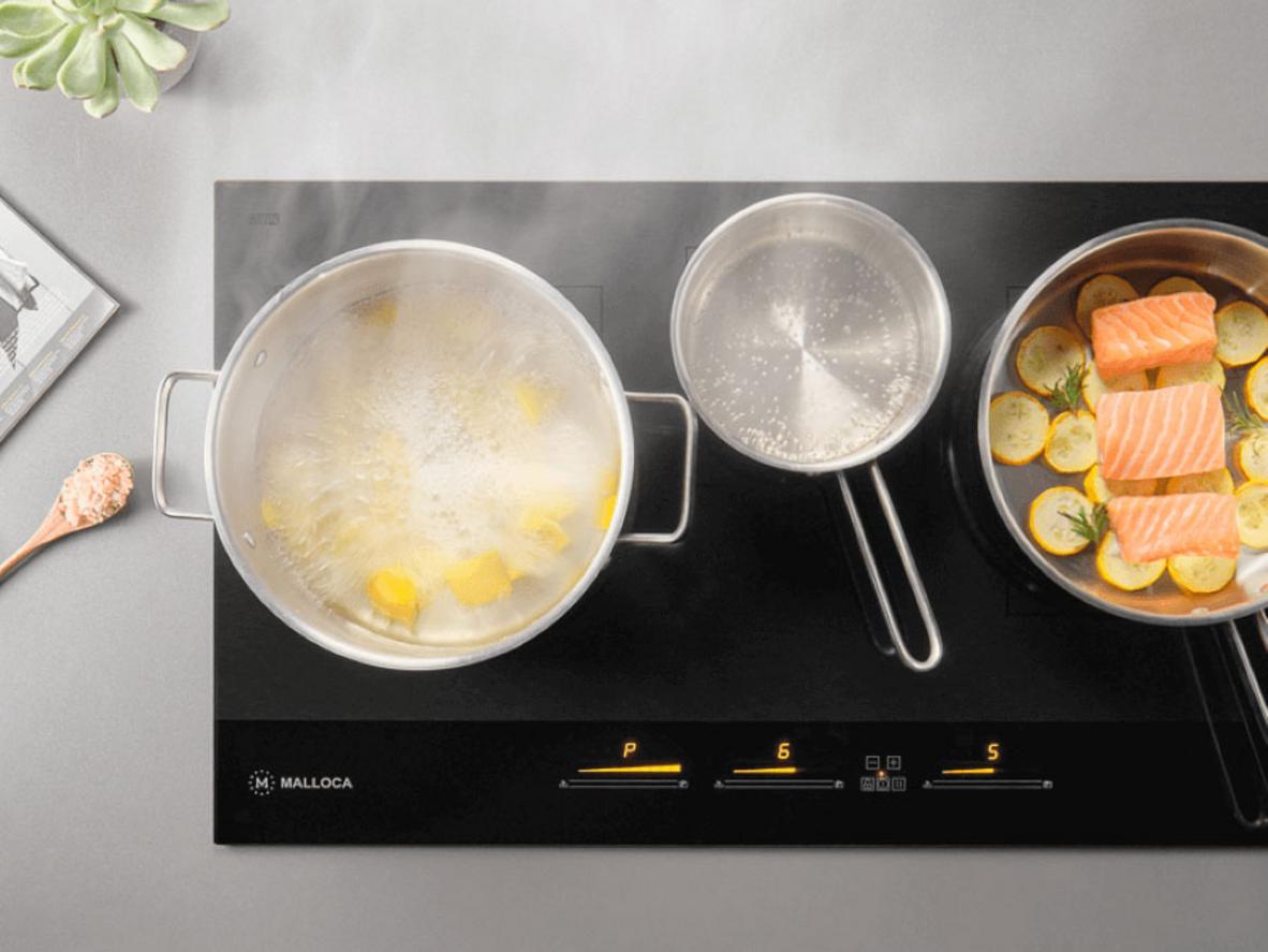 Tổng công suất 6.4kW hỗ trợ nấu nhanh và mạnh mẽ.