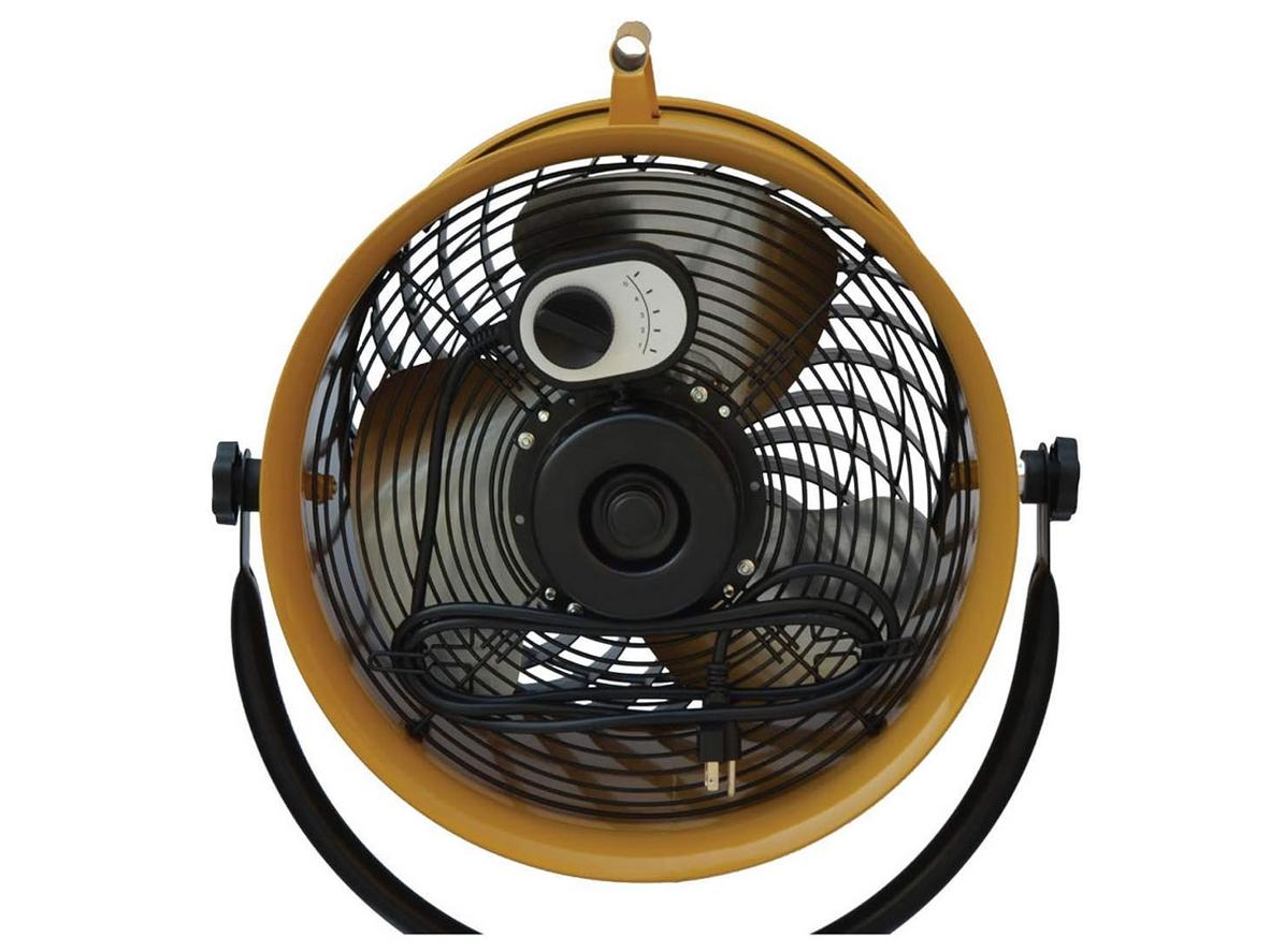 Motor từ và bạc đạn bi công nghiệp giúp quạt chạy bền.