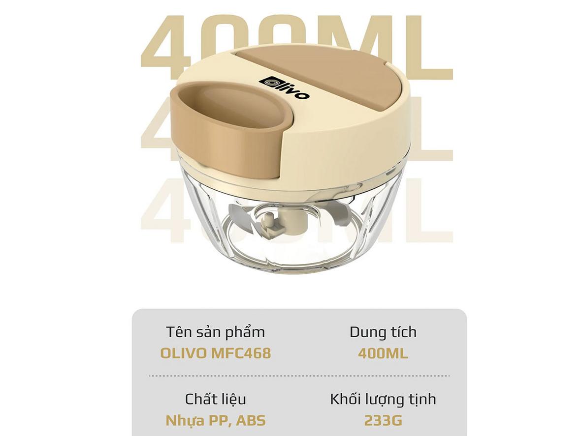 Cối xay 400ml gọn nhẹ, phù hợp cho nguyên liệu lượng nhỏ.
