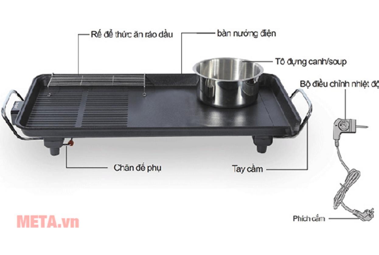 Công suất 1.700W giúp nướng nhanh và giữ nhiệt ổn định.