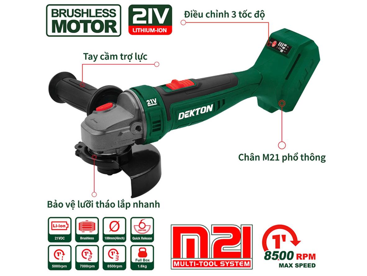 Đá 100mm và công tắc trượt giúp thao tác gọn, nhanh.