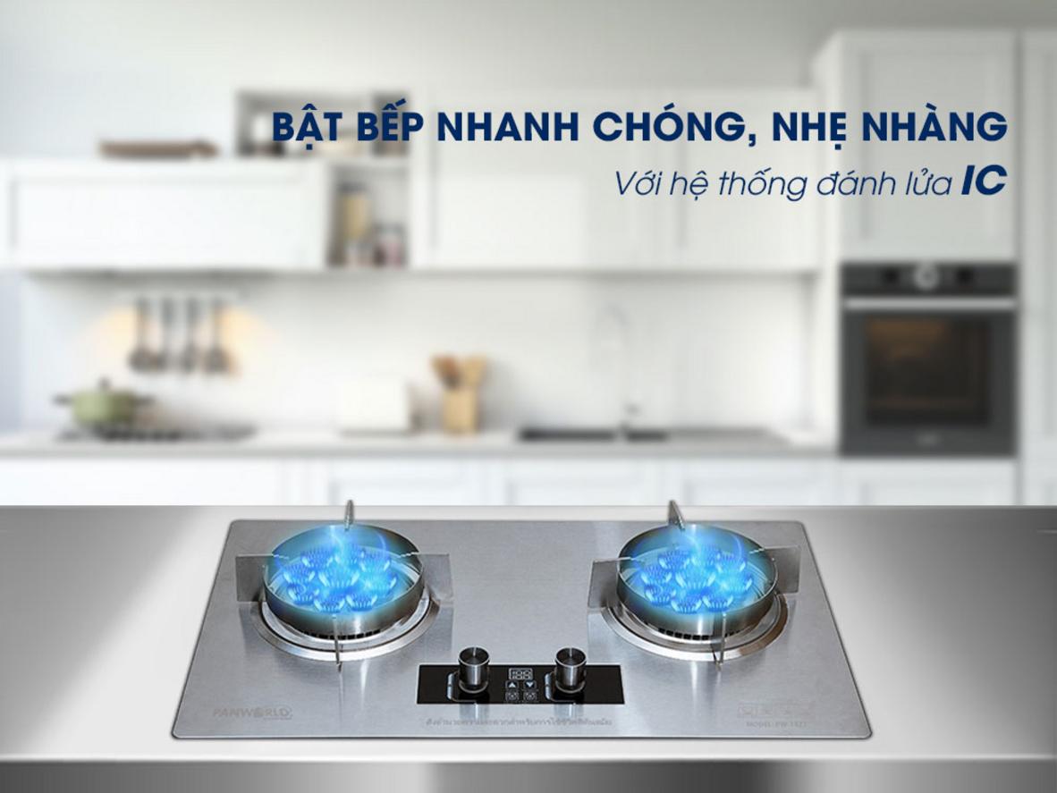 Đánh lửa IC giúp thao tác bật bếp nhanh và tiện lợi.