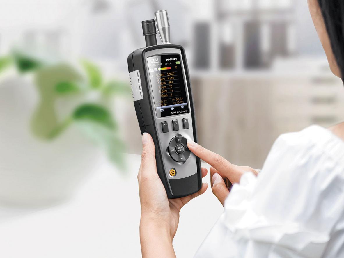Đếm hạt 6 kênh giúp theo dõi bụi mịn theo từng kích thước.